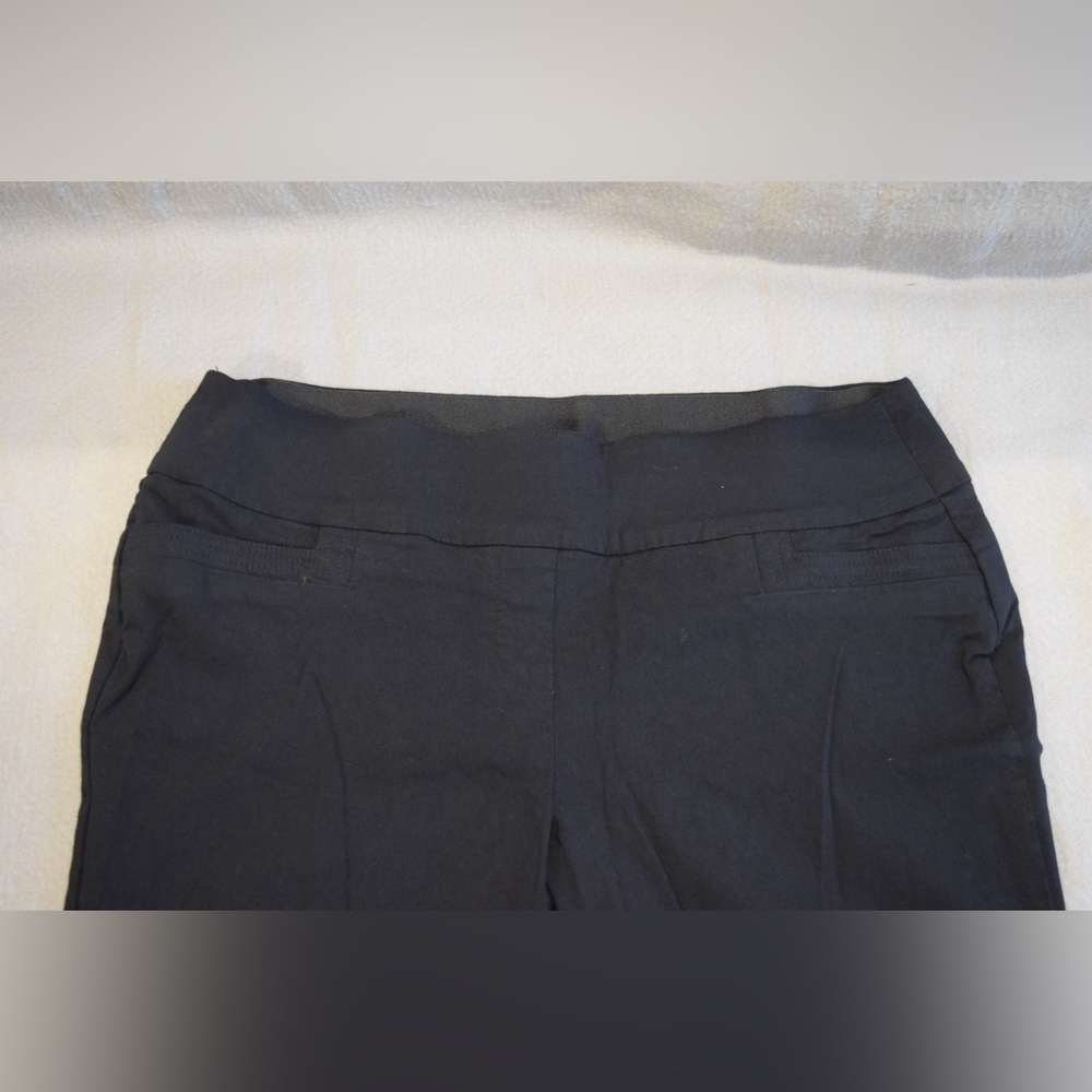 Black Straight-Leg Pants, elastic waist